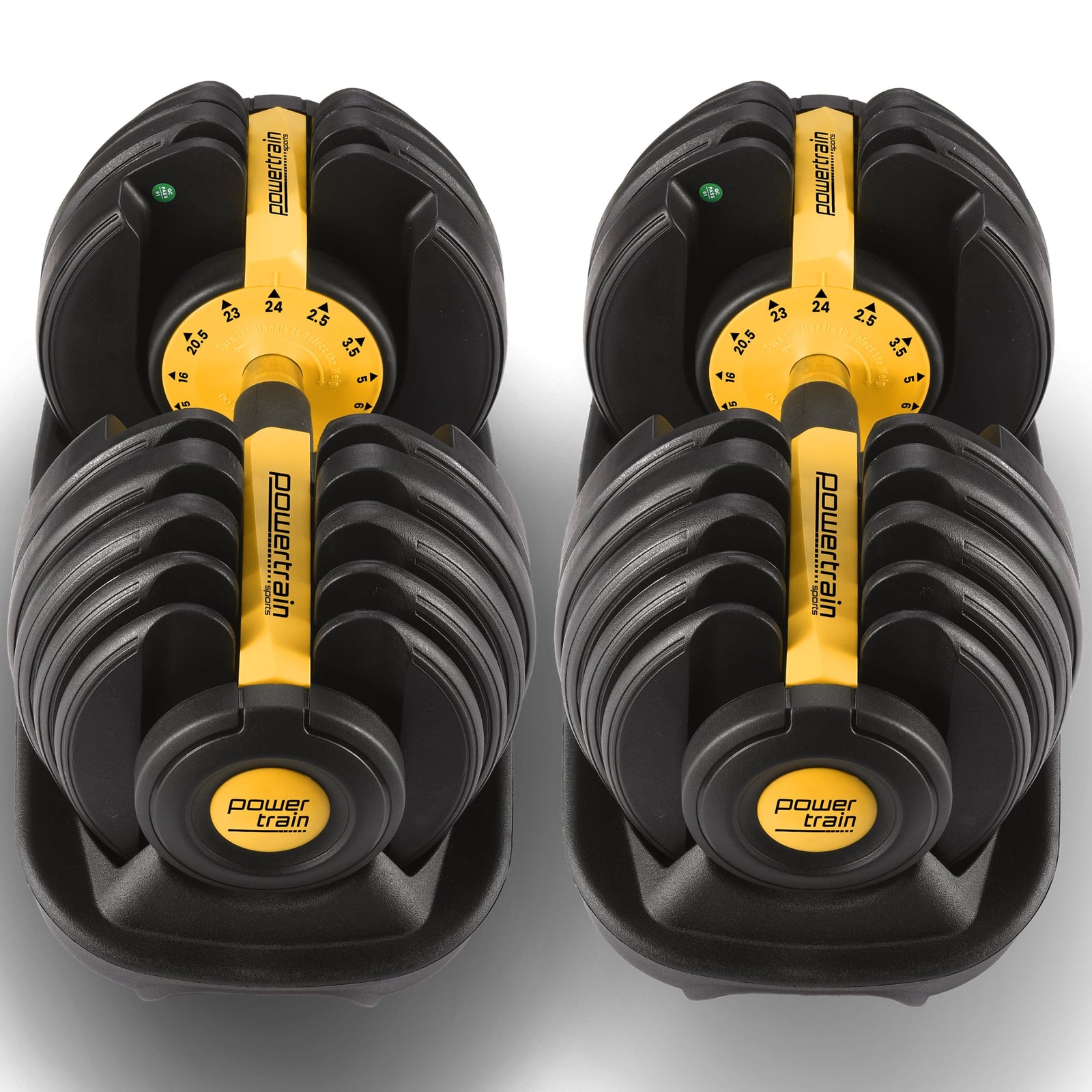 Powertrain 48kg  Adjustable Dumbbell Home Gym Set Gold
