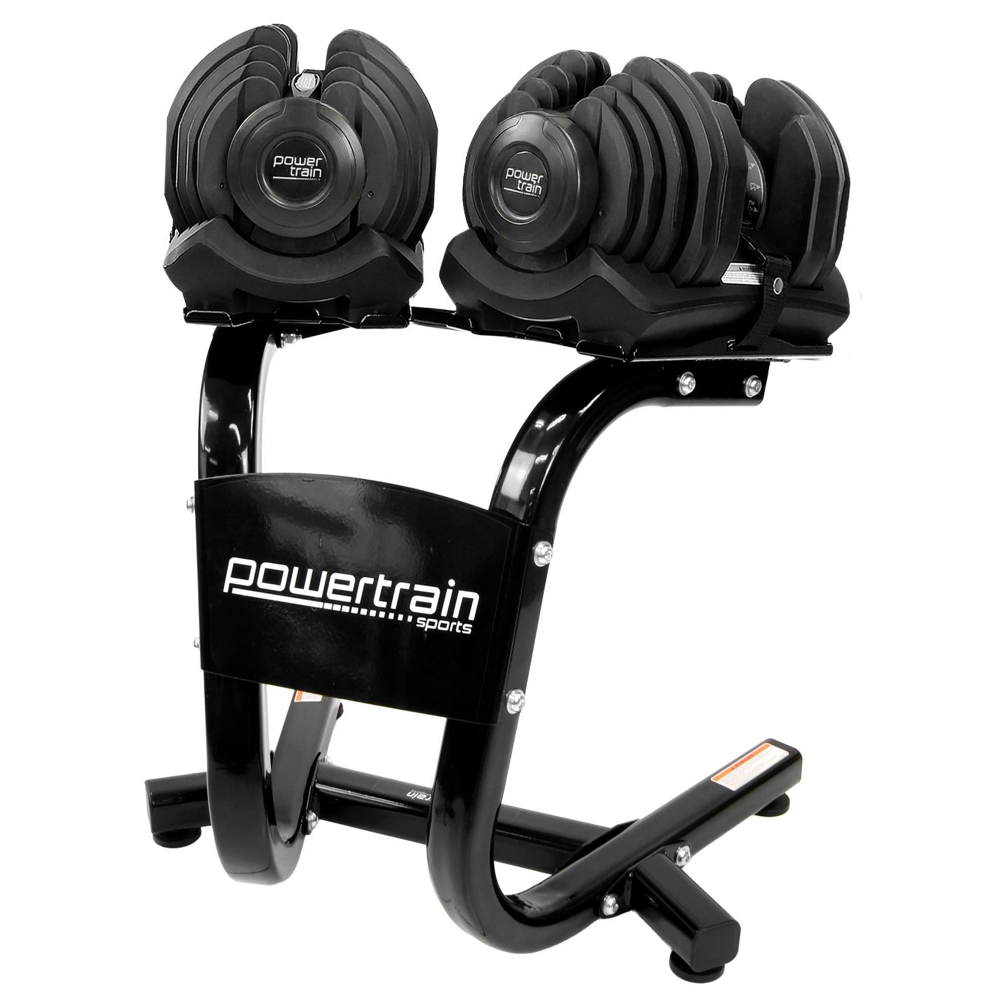 Powertrain 80kg Adjustable Dumbbells Set with Stand Pair 40kg Each Dial Free Weights Home Gym Strength Training