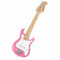 Karrera Kids Electric Guitar Junior Beginner Double Cutaway Scaled-Down Instrument for Children - Pink