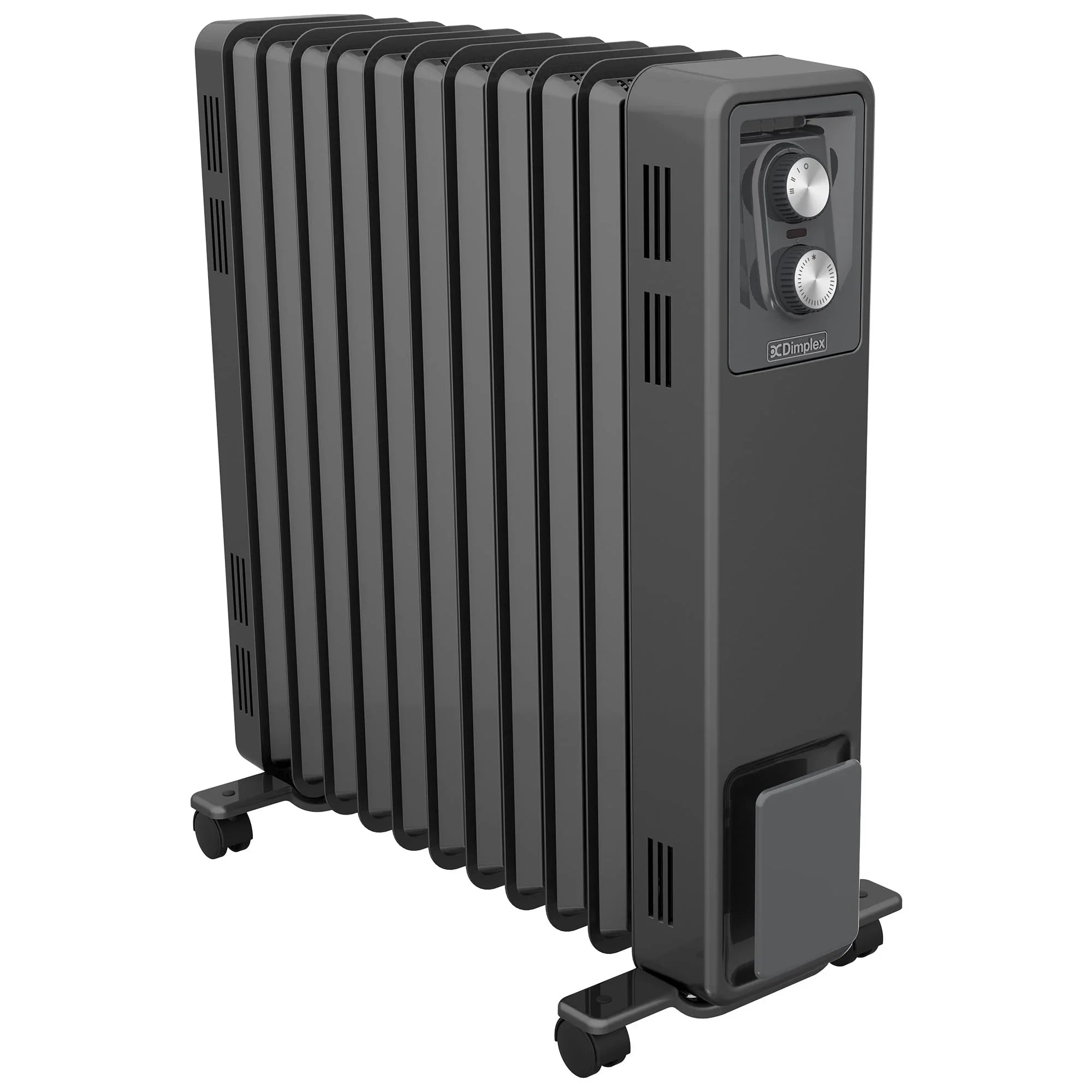 Oil Free 2.4kW Column Heater w/ Thermostat in Black