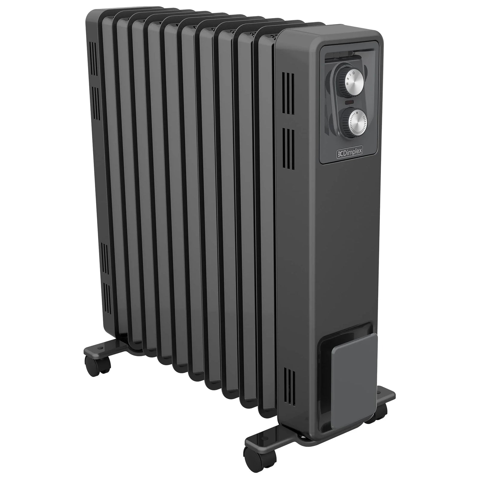 Oil Free 2.4kW Column Heater w/ Thermostat in Black