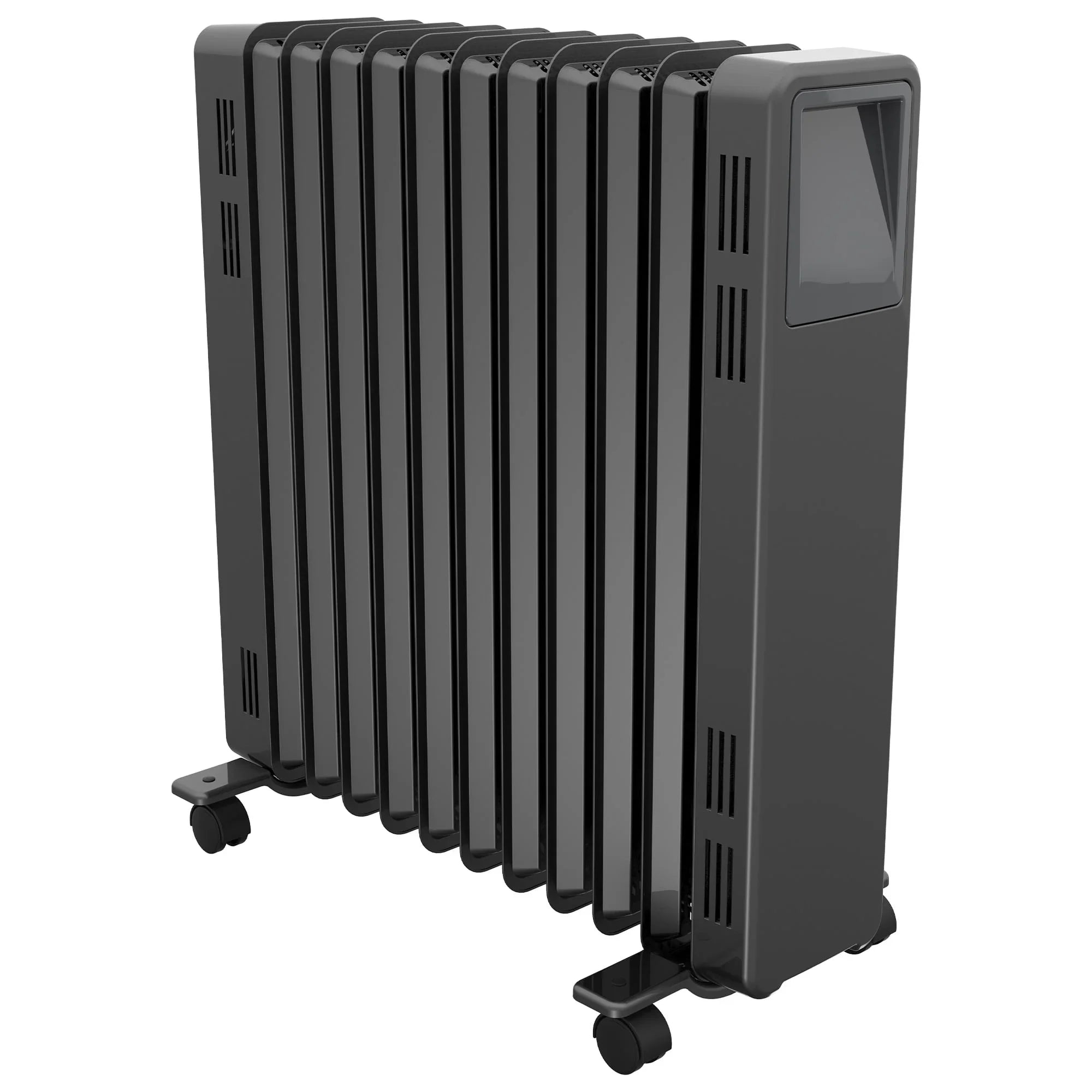Oil Free 2.4kW Column Heater w/ Thermostat in Black