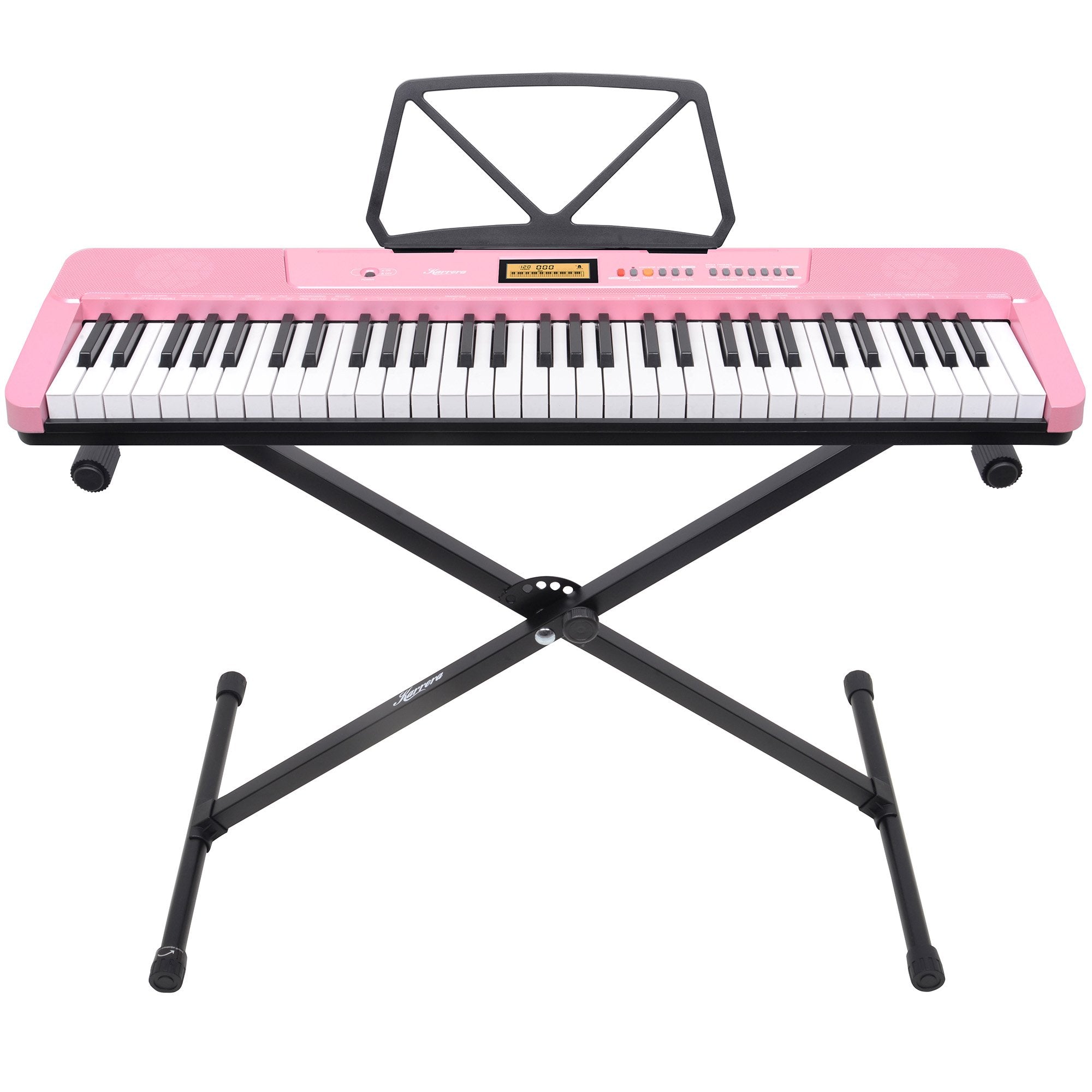 Karrera 61-Key Electronic Keyboard with LCD and Touch Response in Pink CHJ-291