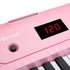 Karrera 61-Key Electronic Piano Keyboard with LED and Folding Stand in Pink CHJ-SD1