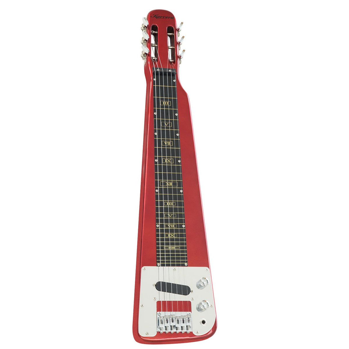 6-String Electric Lap Steel Guitar in Metallic Red, Padded Bag
