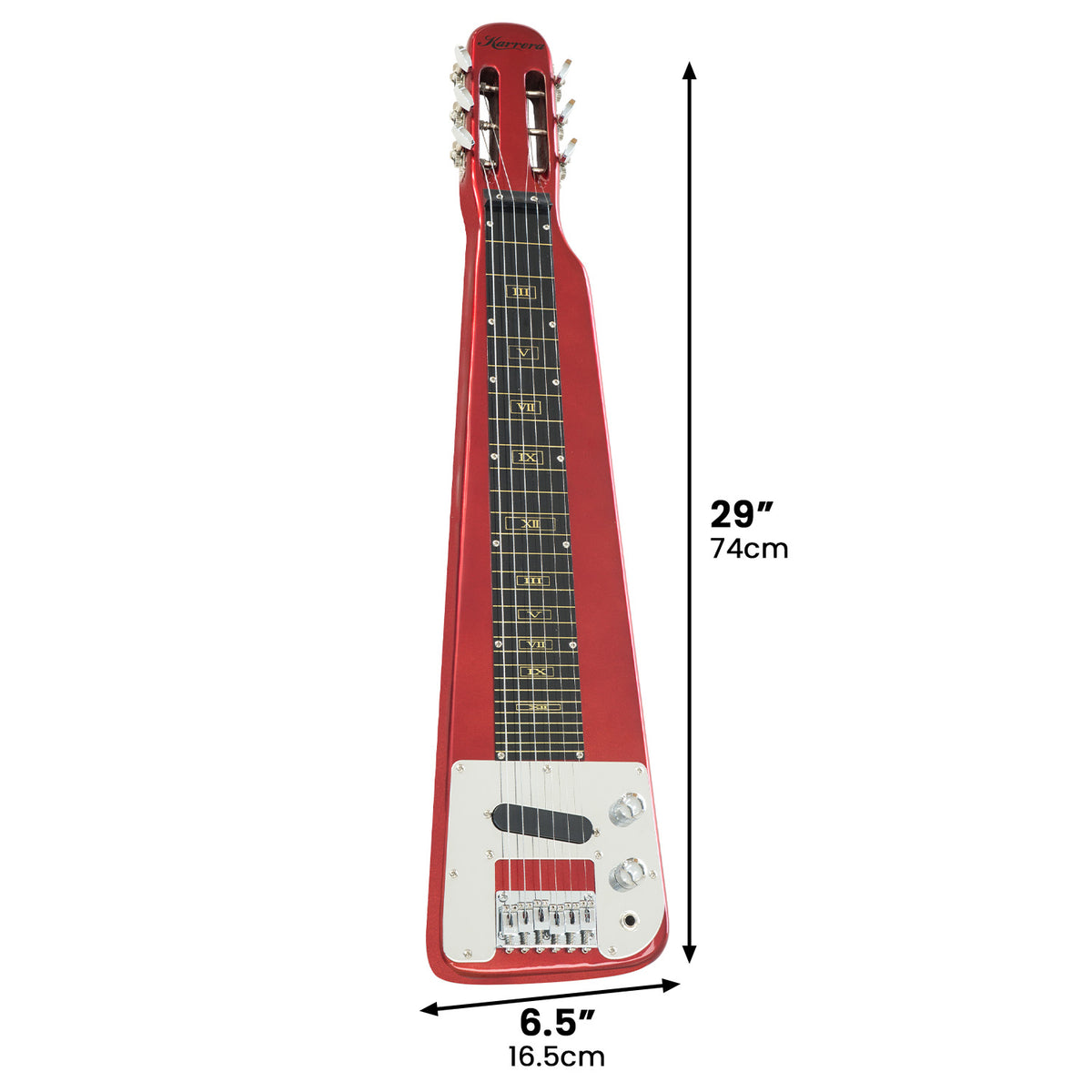 6-String Electric Lap Steel Guitar in Metallic Red, Padded Bag