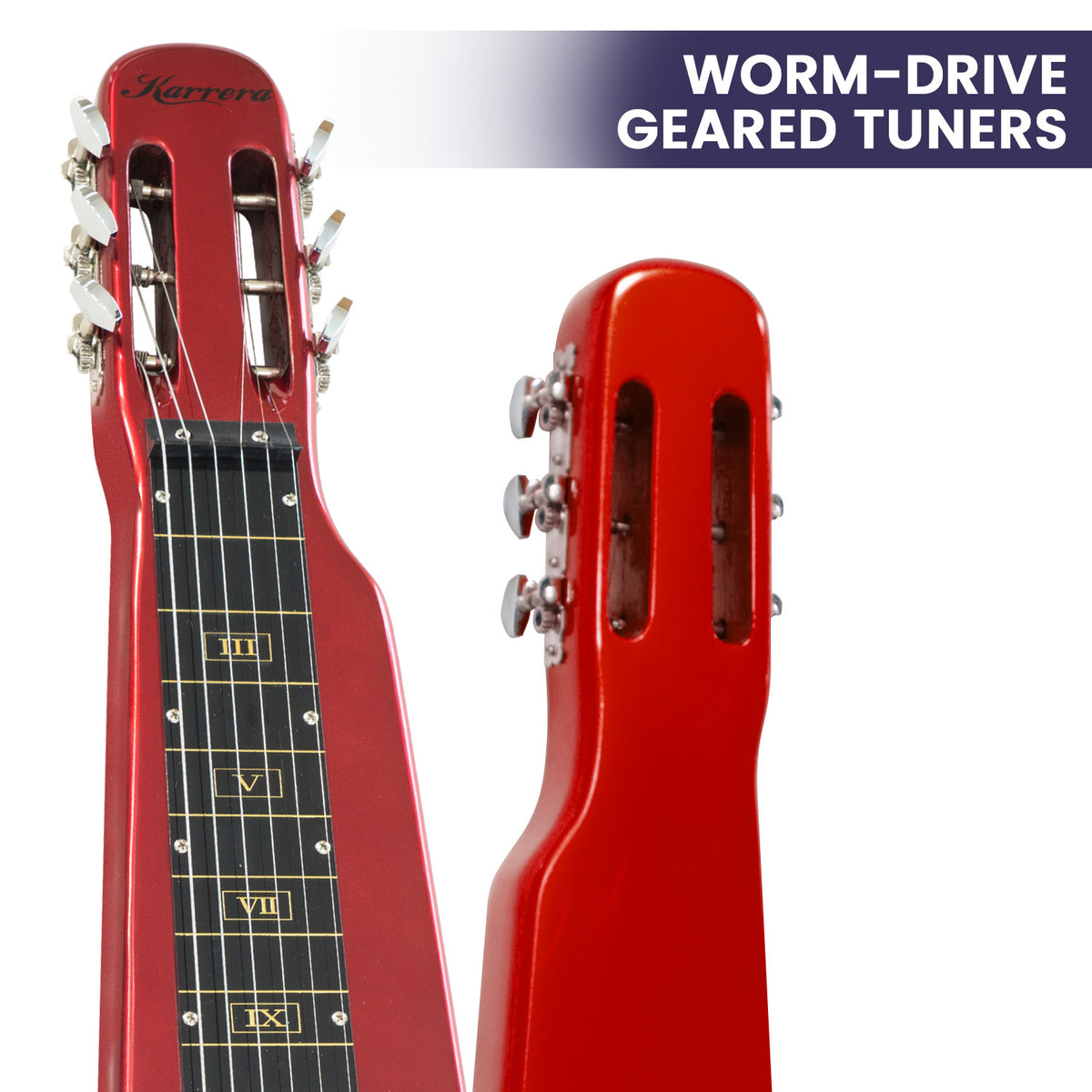 6-String Electric Lap Steel Guitar in Metallic Red, Padded Bag