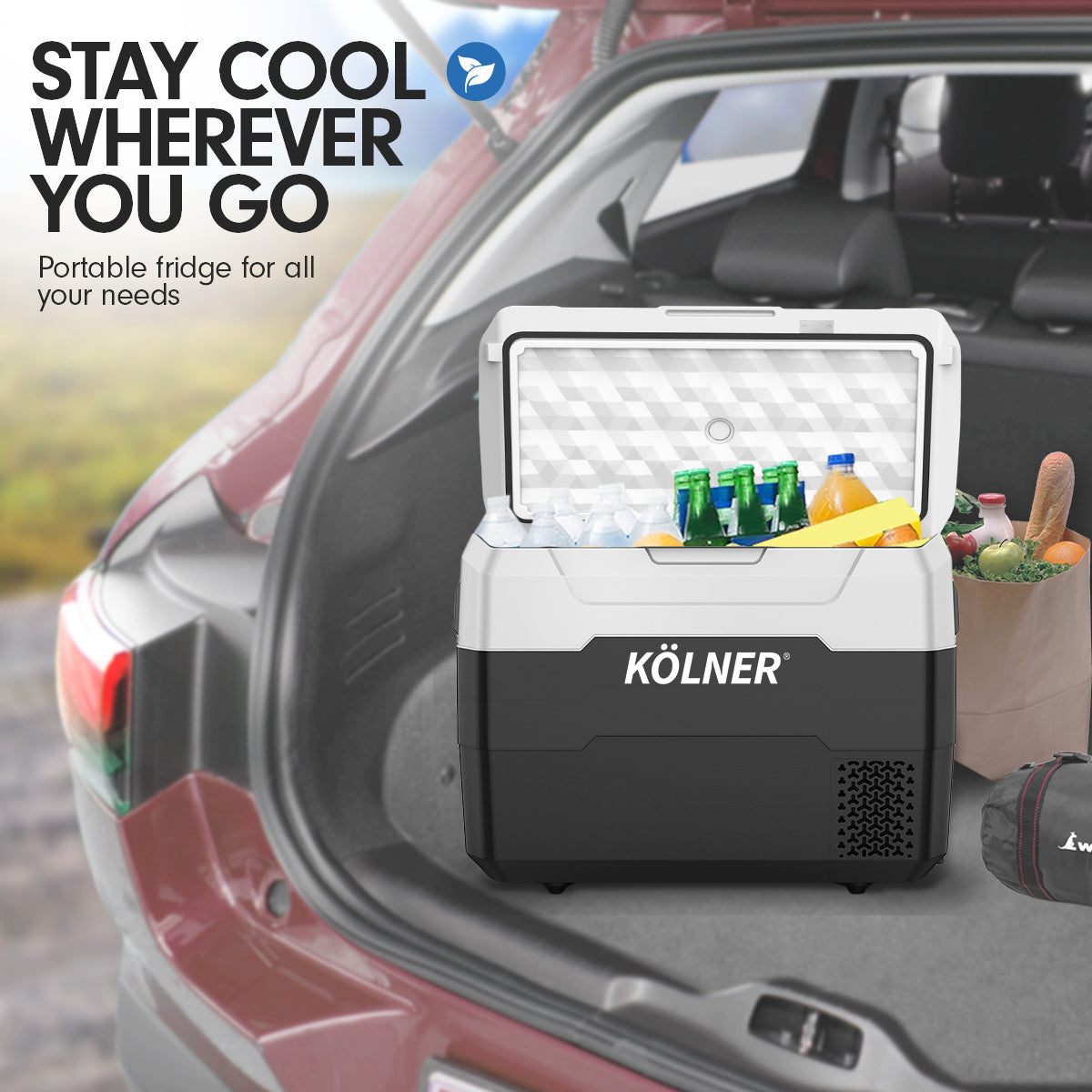 40l Fridge Freezer Cooler 12/24/240v Camping Portable Esky Refrigerator - Black