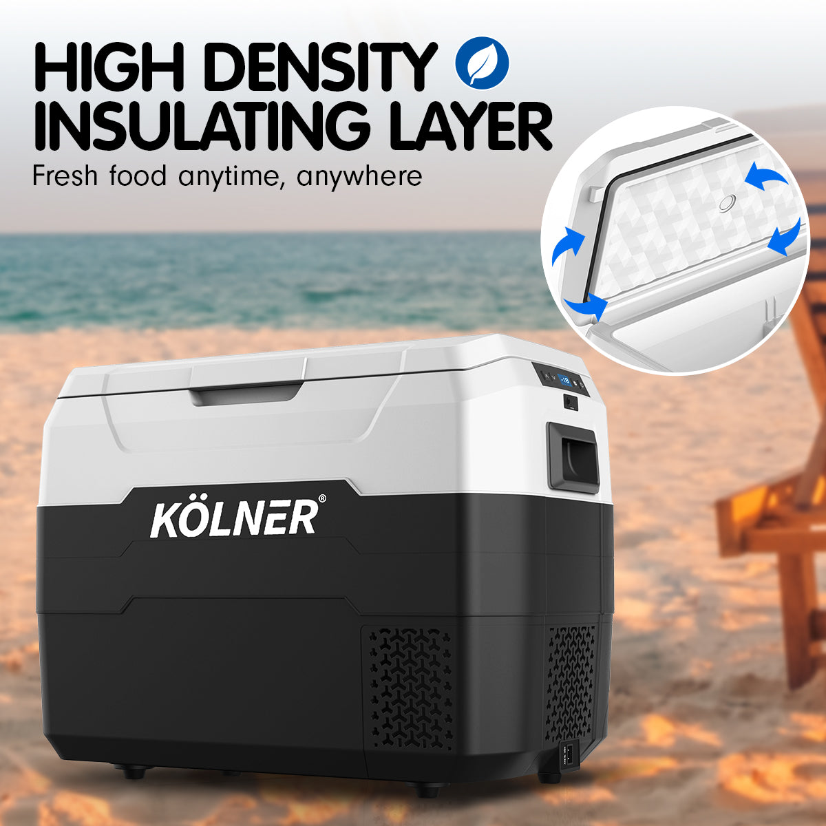 40l Fridge Freezer Cooler 12/24/240v Camping Portable Esky Refrigerator - Black