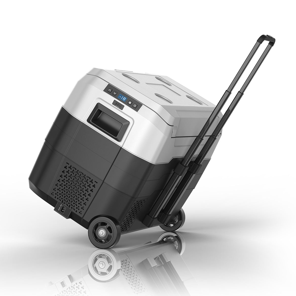 40l Fridge Freezer Cooler 12/24/240v Camping Portable Esky Refrigerator With Trolley - Black