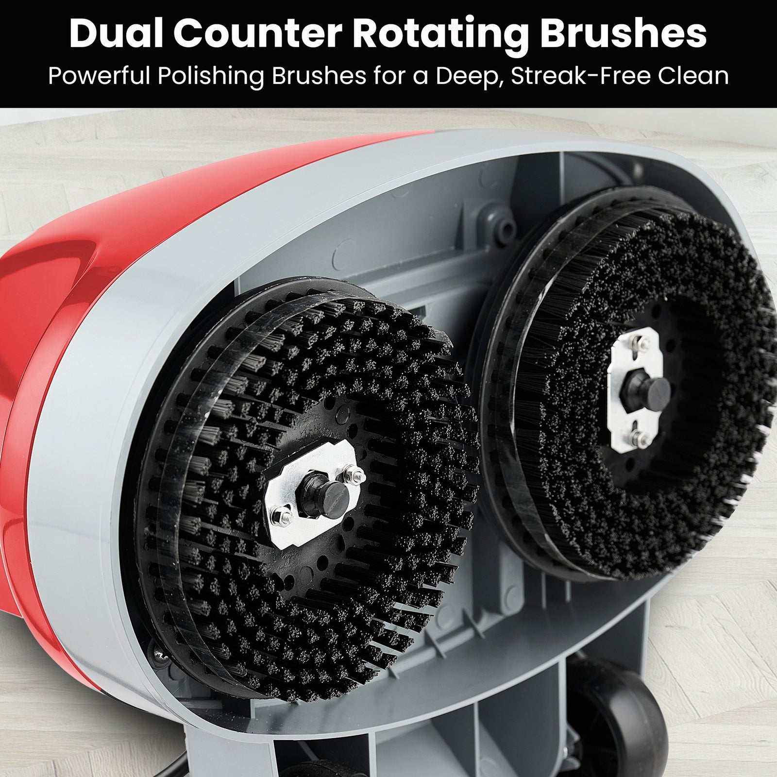 Hauskeeper 5 in 1 Electric 240V Floor Polisher w/ 6M Power Cable Timber Hard Waxer Buffer Cleaner Red