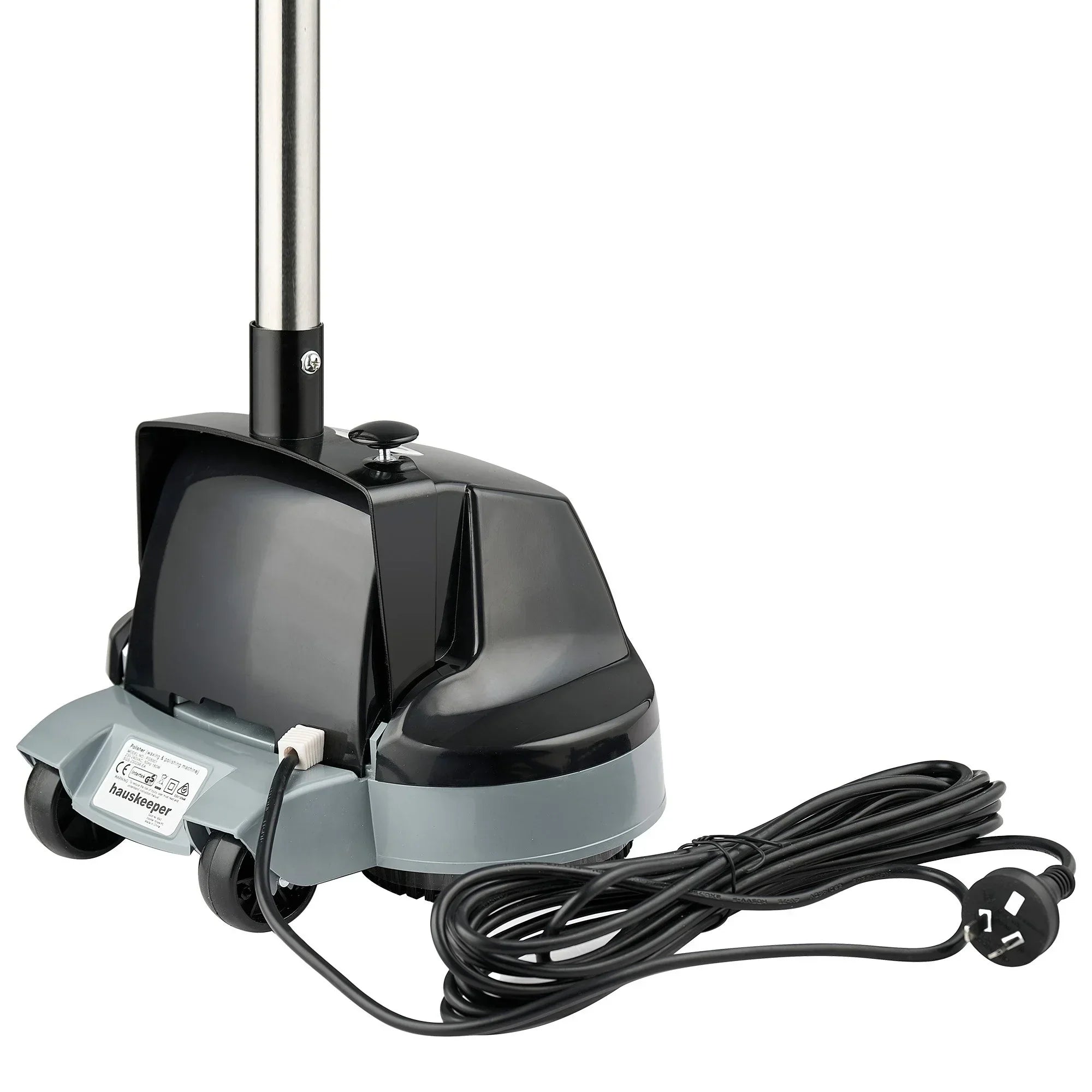 Hauskeeper Gen2 5-in-1 Black Electric Floor Polisher Hard Waxer Buffer Scrubber Cleaner 240v With Twin Rotating Brushes 6m Power Cord