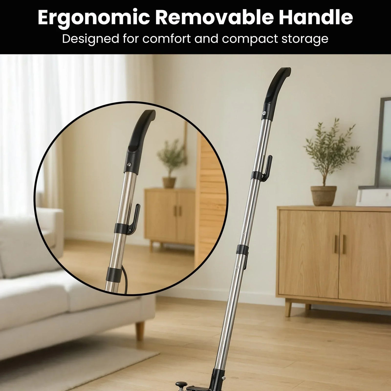 Hauskeeper Gen2 5-in-1 Black Electric Floor Polisher Hard Waxer Buffer Scrubber Cleaner 240v With Twin Rotating Brushes 6m Power Cord