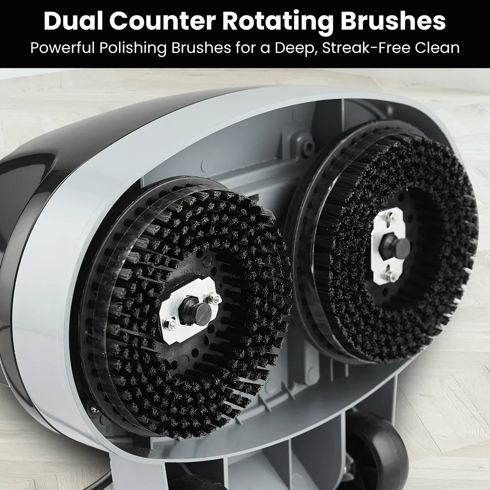 Hauskeeper Gen2 5-in-1 Black Electric Floor Polisher Hard Waxer Buffer Scrubber Cleaner 240v With Twin Rotating Brushes 6m Power Cord