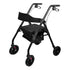 Foldable Mobility Steel Rollator 136kg Max Capacity Black