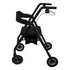 Foldable Mobility Steel Rollator 136kg Max Capacity Black