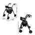 Foldable Mobility Steel Rollator 136kg Max Capacity Black