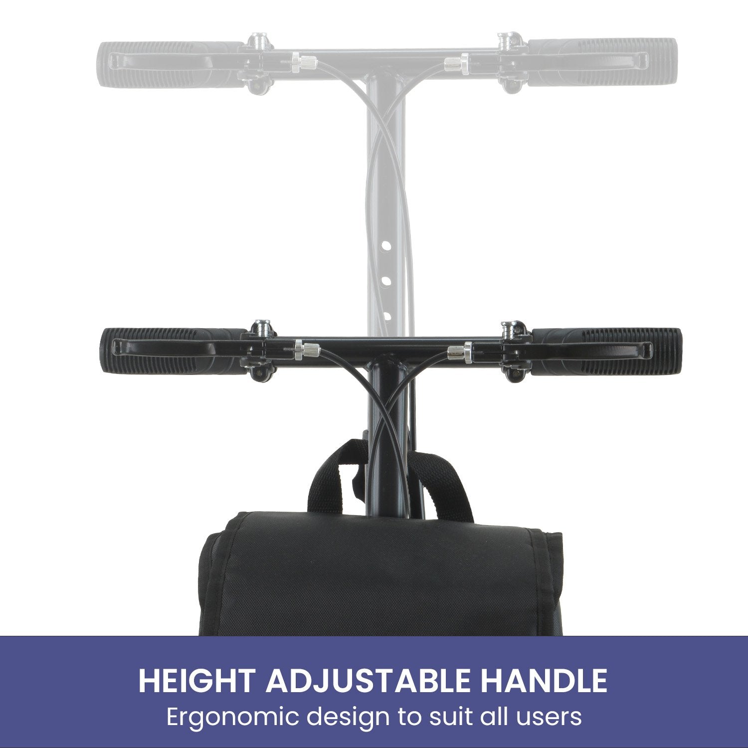 Mobility Steel Knee Scooter Walker Steerable Ergonomic Foldable Scooter 10-inch Wheels Height Adjustable Steel Frame 136kg Weight Capacity