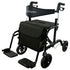 Aluminium 2-in-1 Rollator Wheelchair with Foldable Frame – Black & Silver