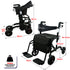 Aluminium 2-in-1 Rollator Wheelchair with Foldable Frame – Black & Silver