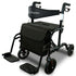 Aluminium 2-in-1 Rollator Wheelchair with Foldable Frame – Black & Silver