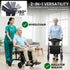 Aluminium 2-in-1 Rollator Wheelchair with Foldable Frame – Black & Silver