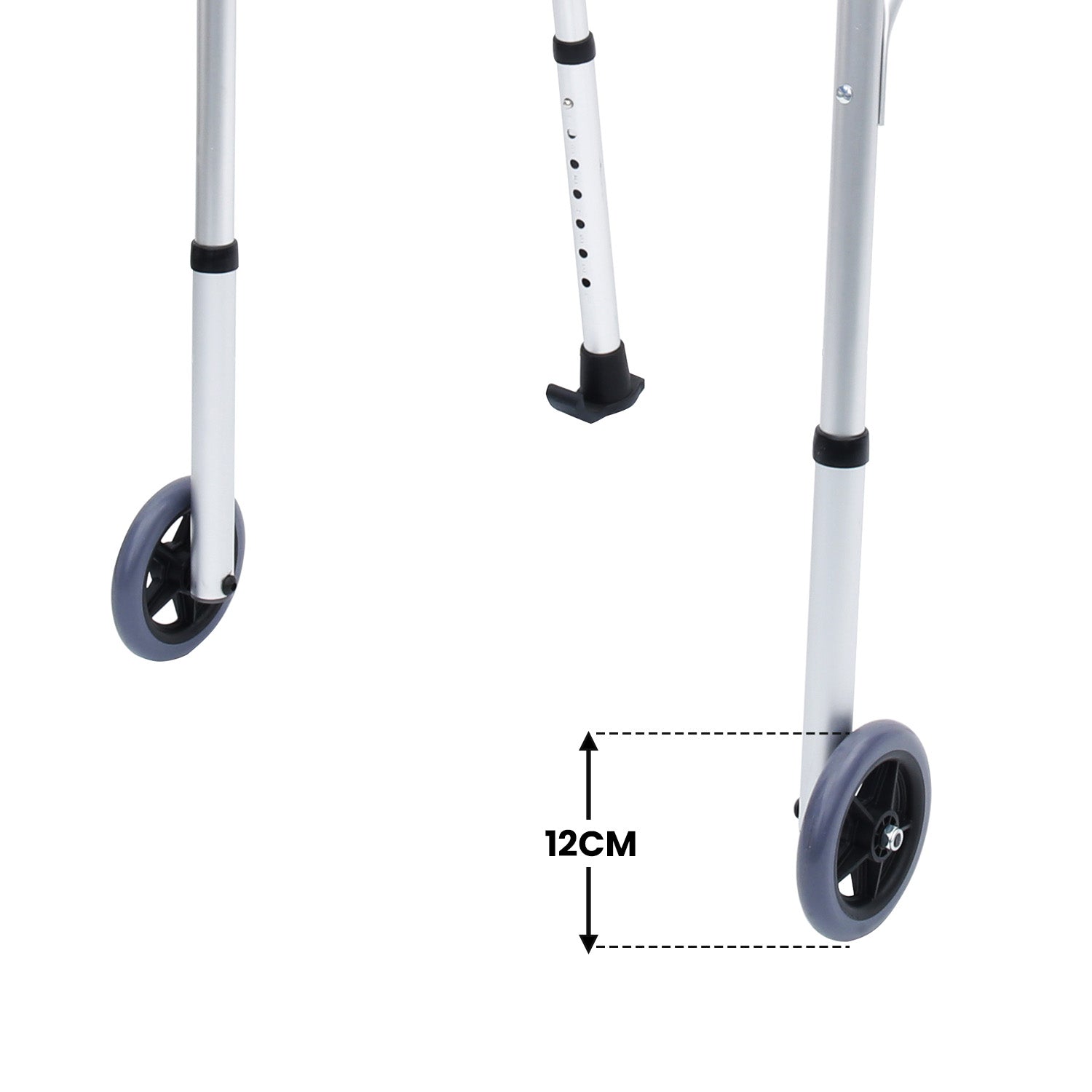 Folding Rollator Walker Aluminium Adjustable Handles With Cane Box