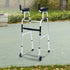 Folding Rollator Walker Aluminium Adjustable Handles With Cane Box