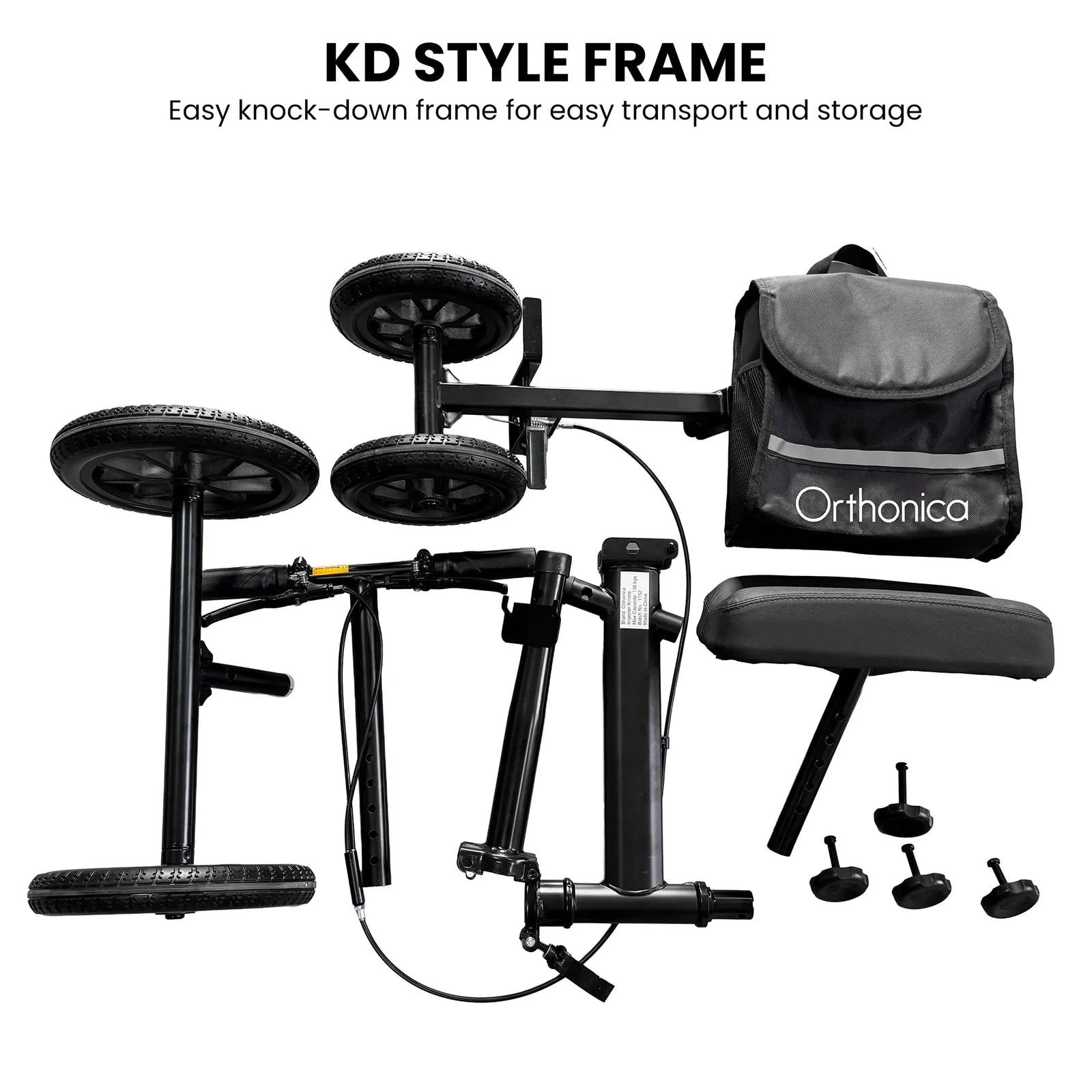 Knee Walker with Adjustable Pad and Dual Brakes