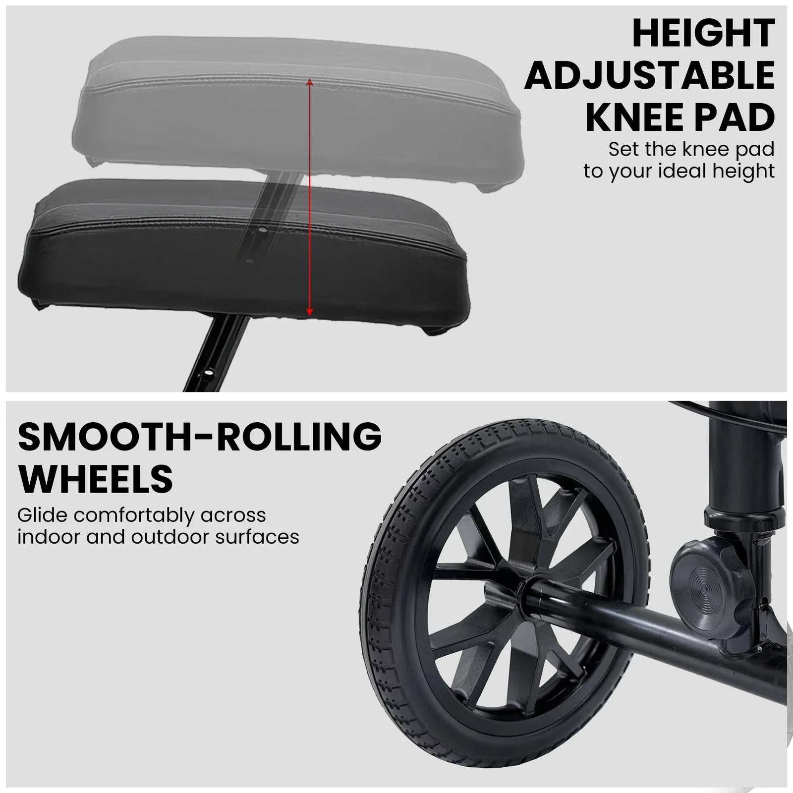 Knee Walker with Adjustable Pad and Dual Brakes