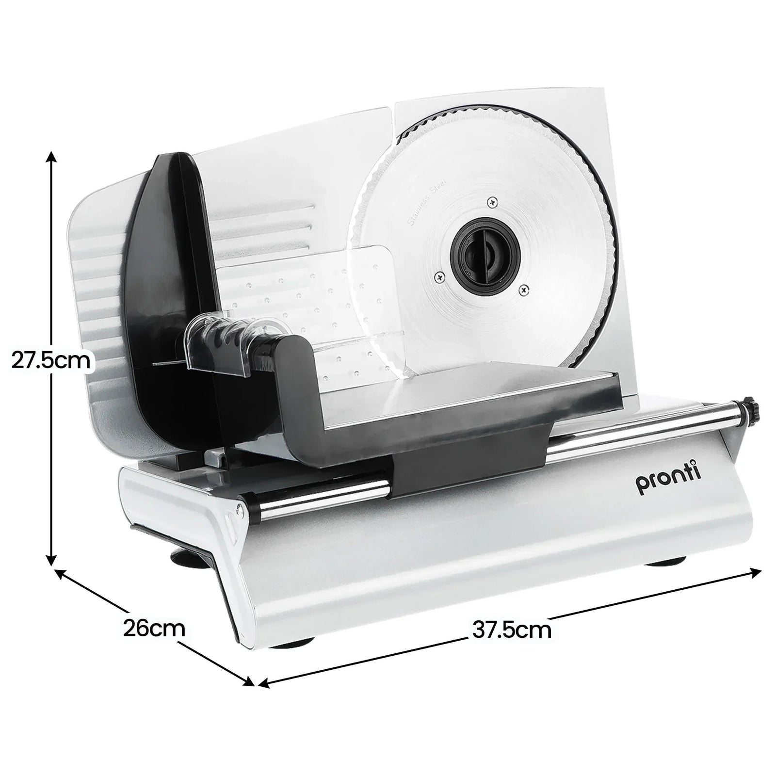 200W Electric Food Slicer Adjustable 1–15mm Stainless Steel Blades White