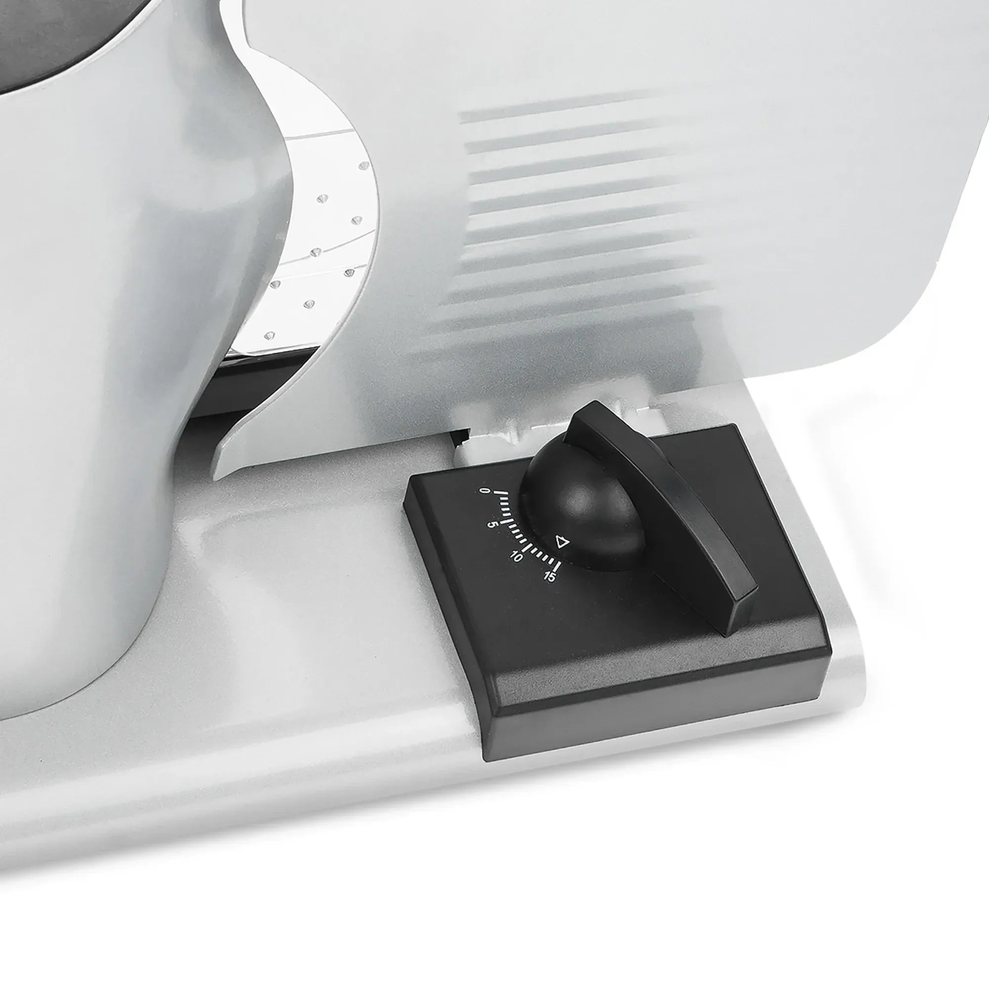 Pronti White Electric Food Slicer 200W with Adjustable Thickness 1 to 15mm Serrated and Fine Edge Stainless Steel Blades