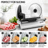 200W Electric Food Slicer Adjustable 1–15mm Stainless Steel Blades White