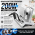 200W Electric Food Slicer Adjustable 1–15mm Stainless Steel Blades White