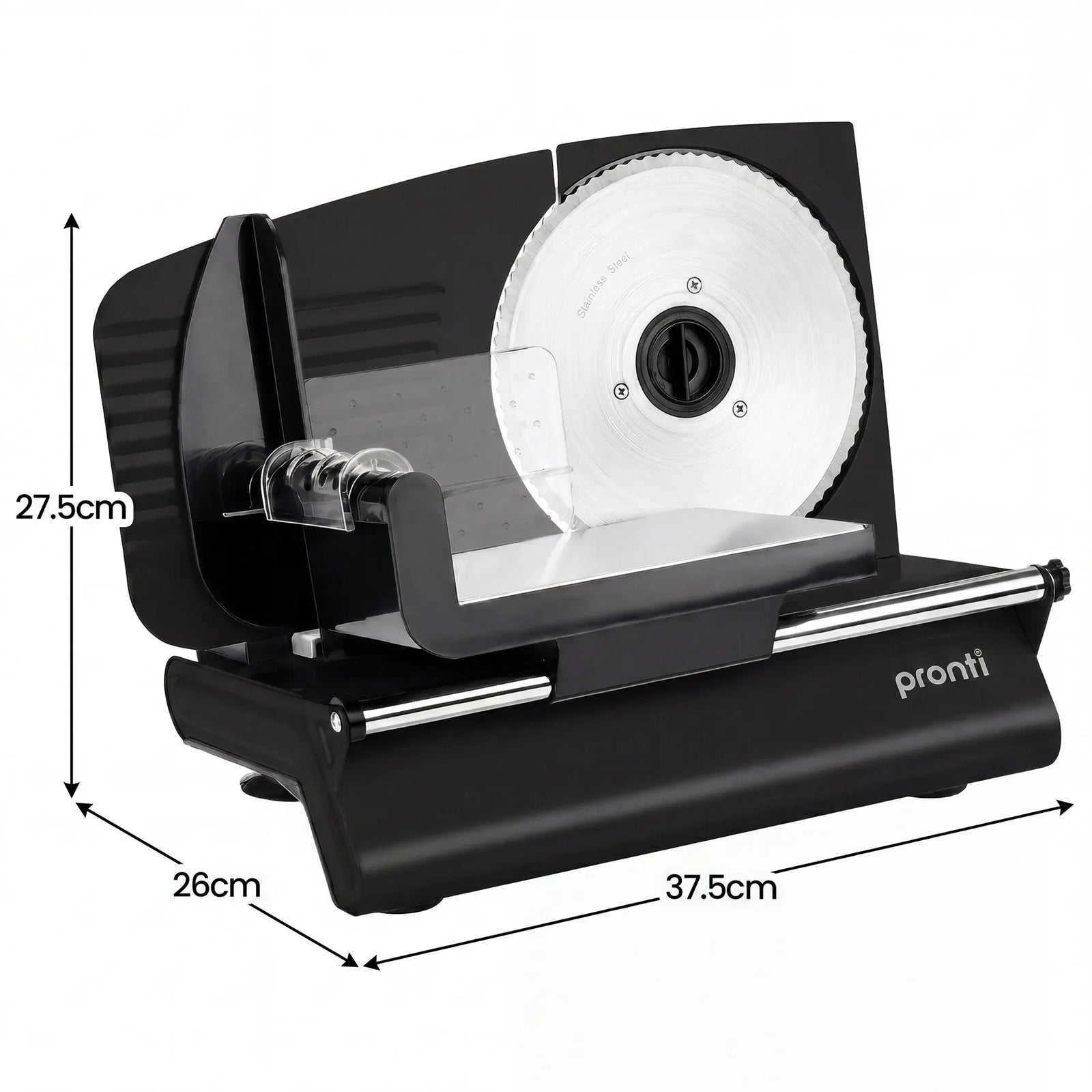 200W Electric Food Slicer Adjustable 1–15mm Stainless Steel Blades Black