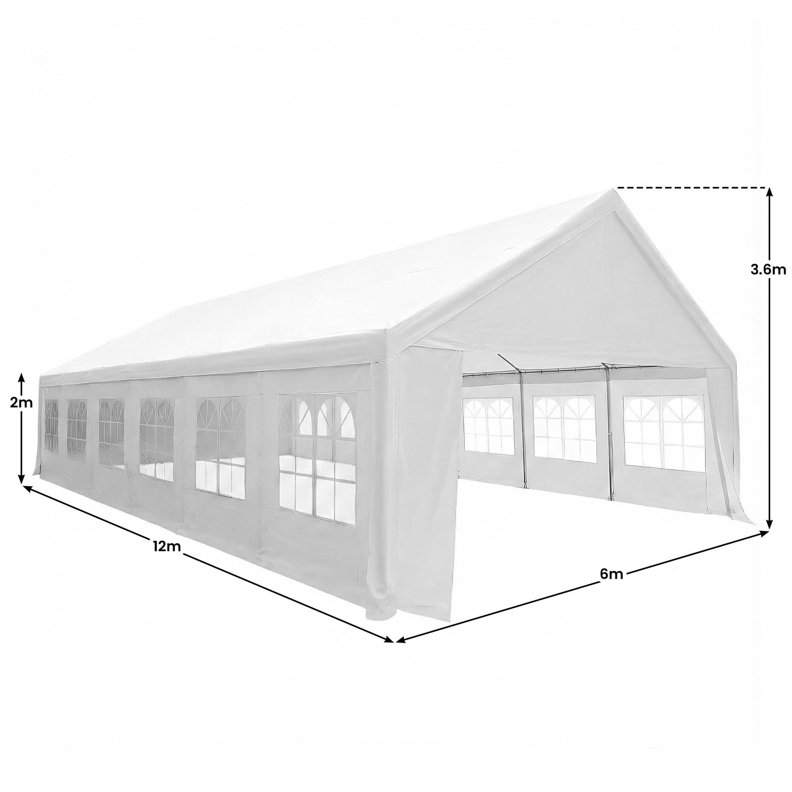 Wallaroo 6x12m Outdoor Event Marquee Gazebo Party Wedding Tent - White