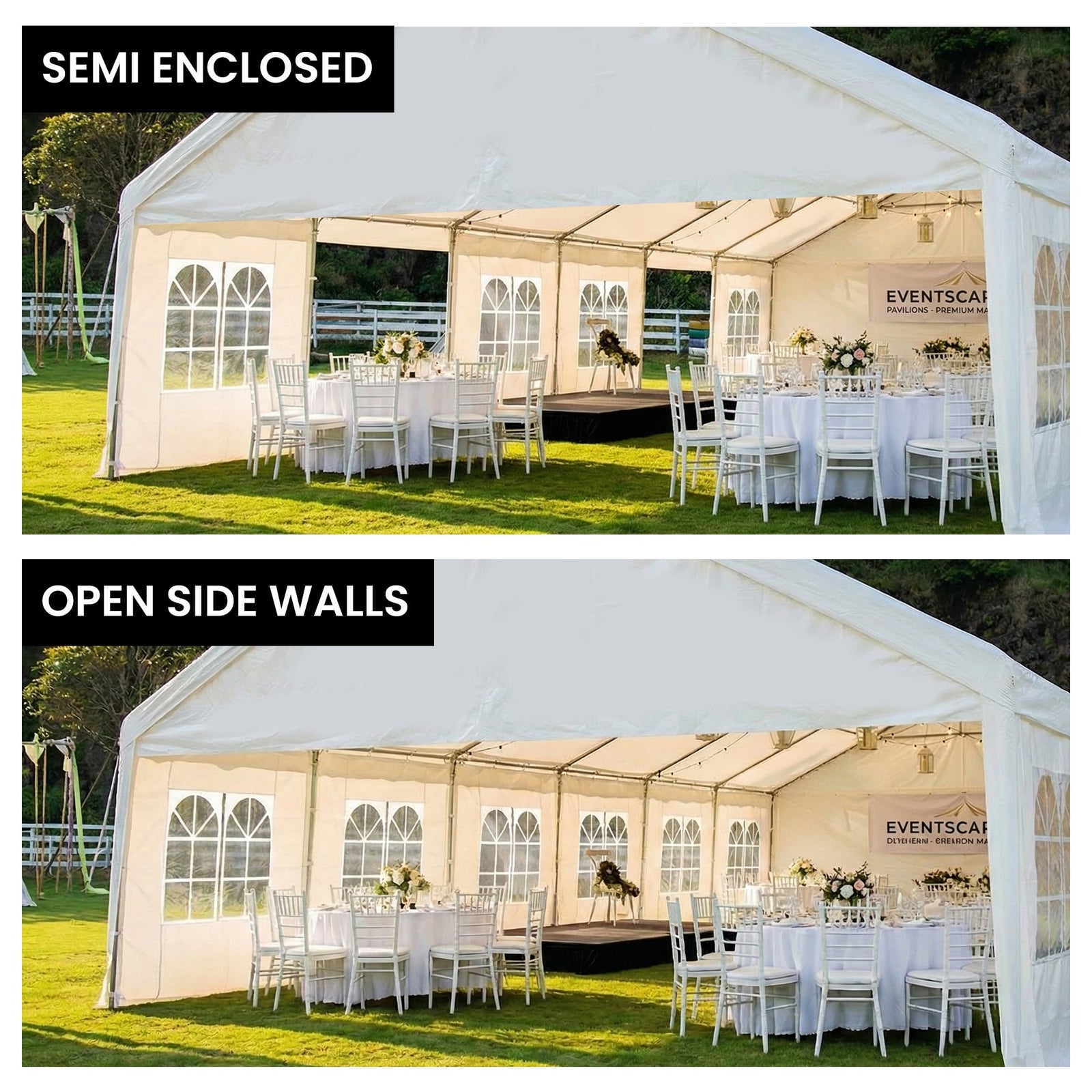 Wallaroo 6x12m Outdoor Event Marquee Gazebo Party Wedding Tent - White