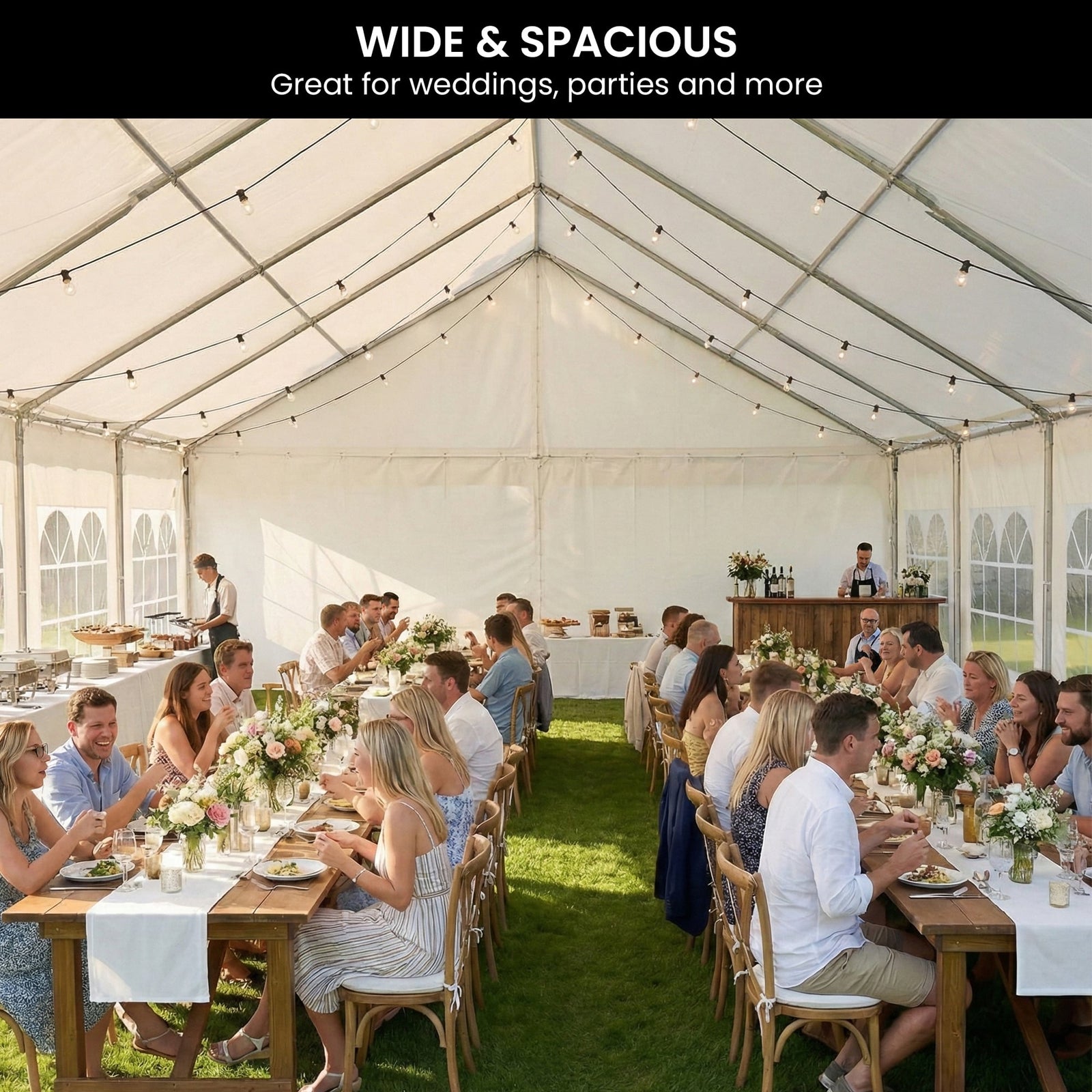 Wallaroo 6x12m Outdoor Event Marquee Gazebo Party Wedding Tent - White