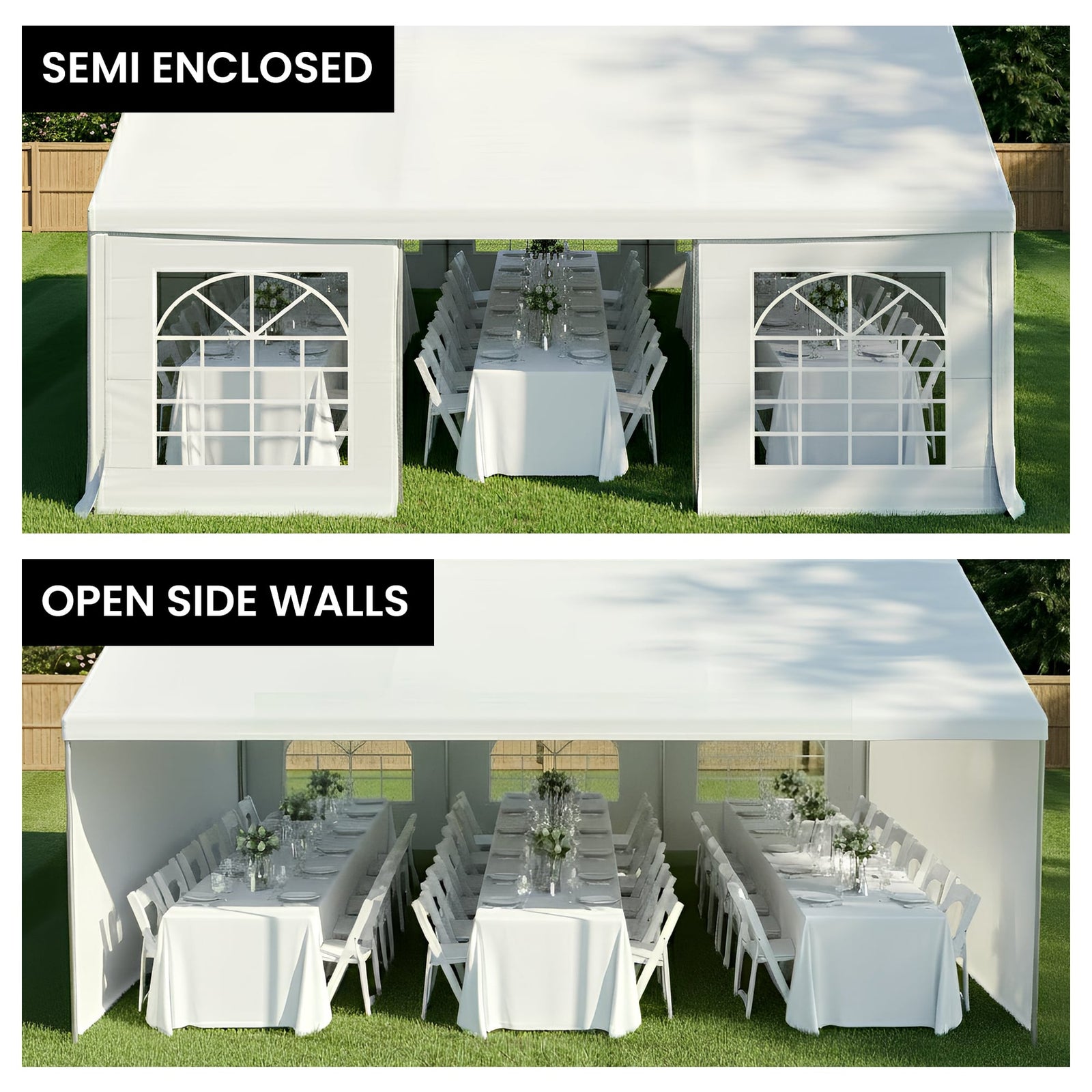6x6m Outdoor Event Marquee Gazebo Party Wedding Tent - White
