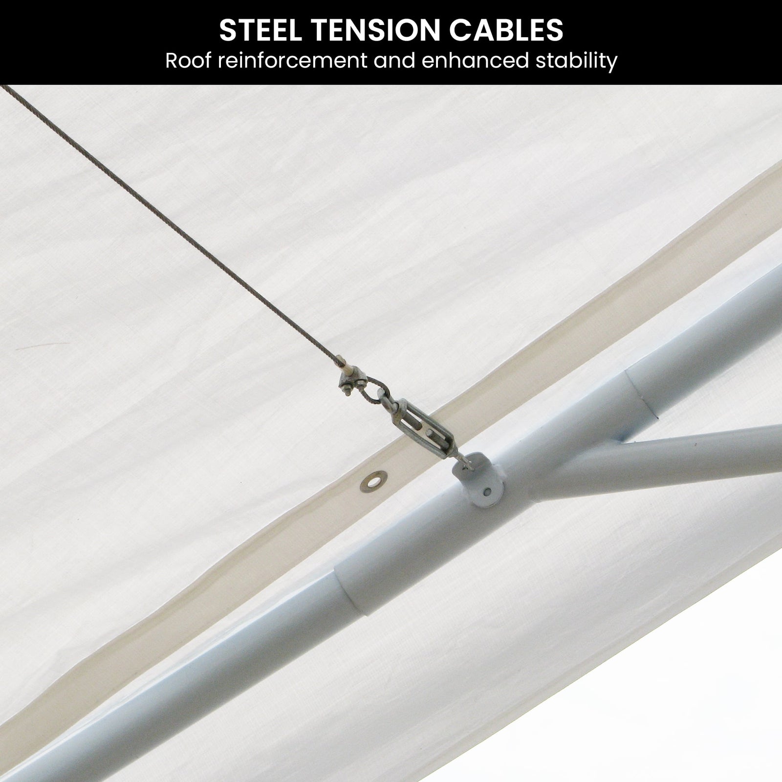 6x6m Outdoor Event Marquee Gazebo Party Wedding Tent - White