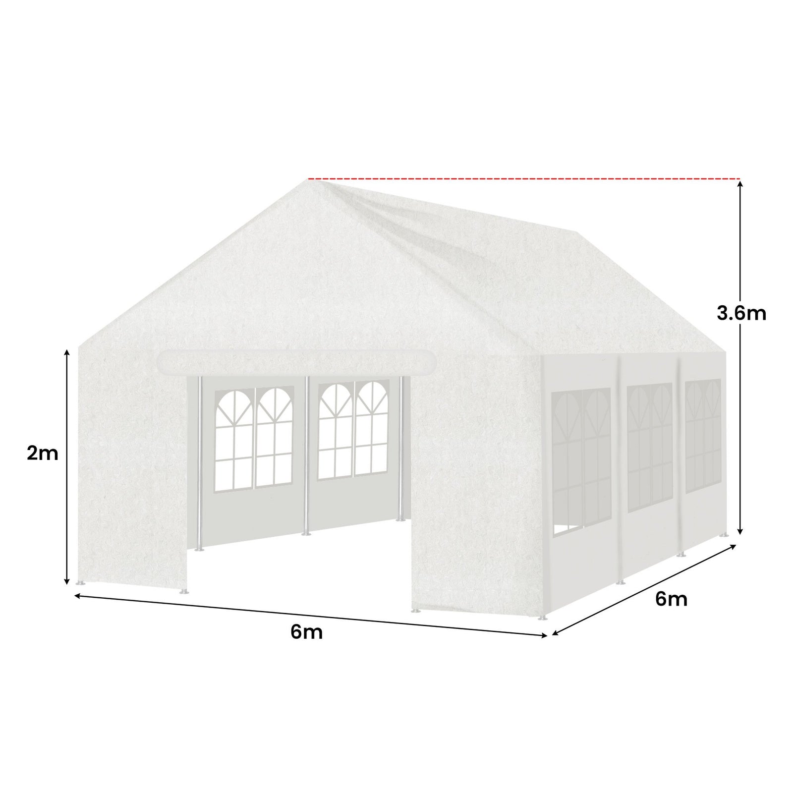 Wallaroo 6x6m Outdoor Event Marquee Gazebo Party Wedding Tent - White