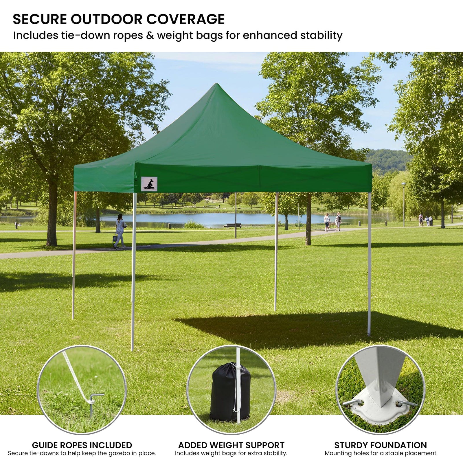 Gazebo Tent Marquee 3x3 Popup Outdoor - Green