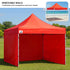 Gazebo Tent Marquee 3x3 PopUp Outdoor  Red