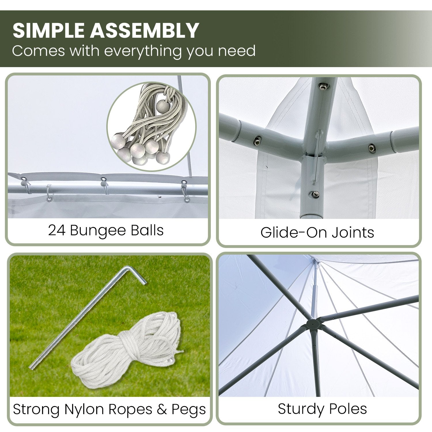 6x4.5m Wedding Gazebo Marquee with Sidewalls