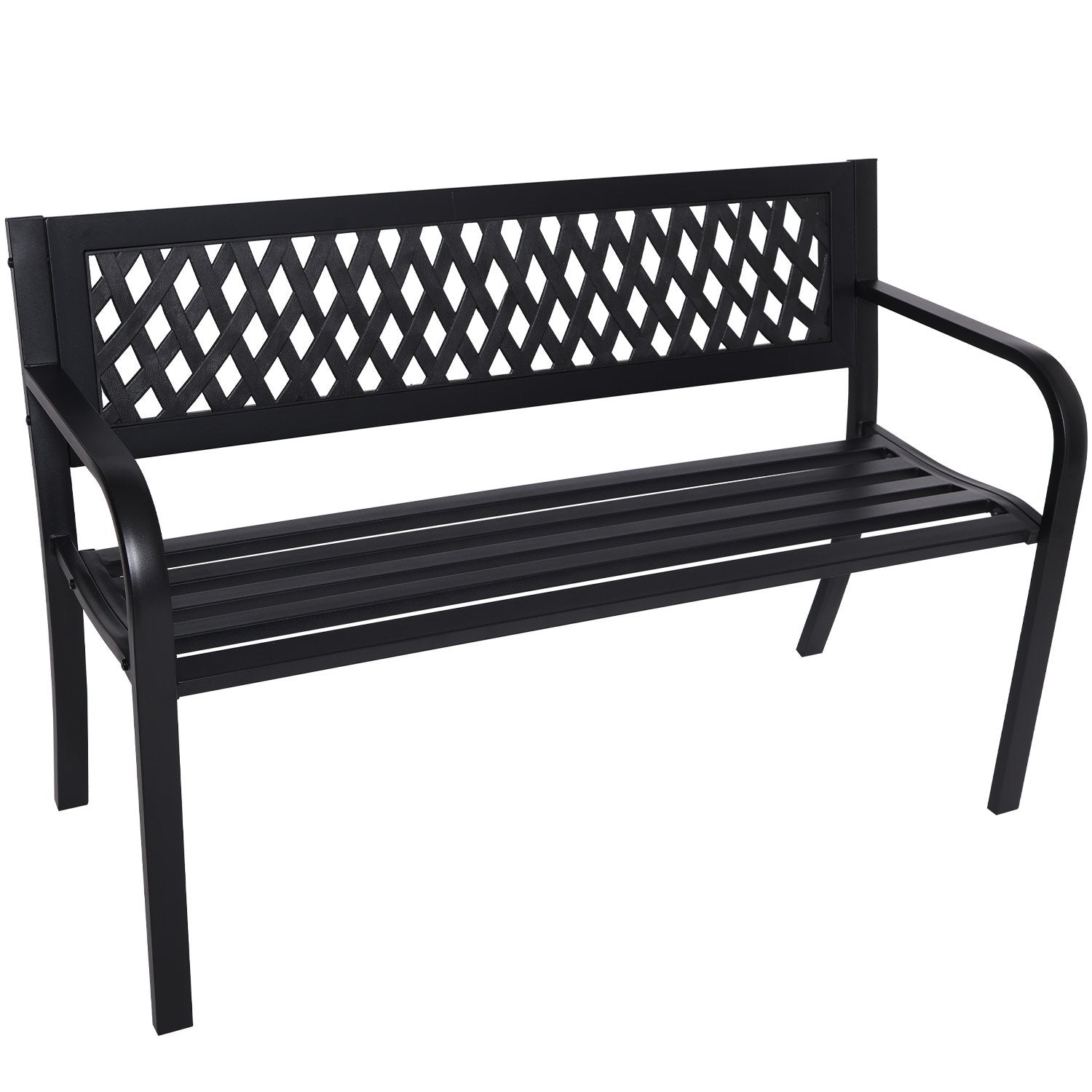 Wallaroo Steel Outdoor Garden Bench - Lattice