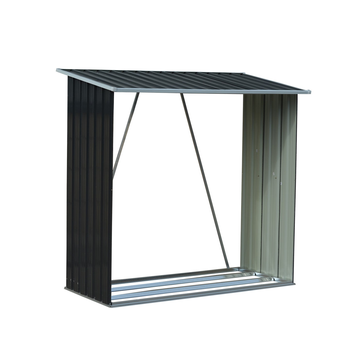 Wood Storage Shed Galvanized Steel - Black
