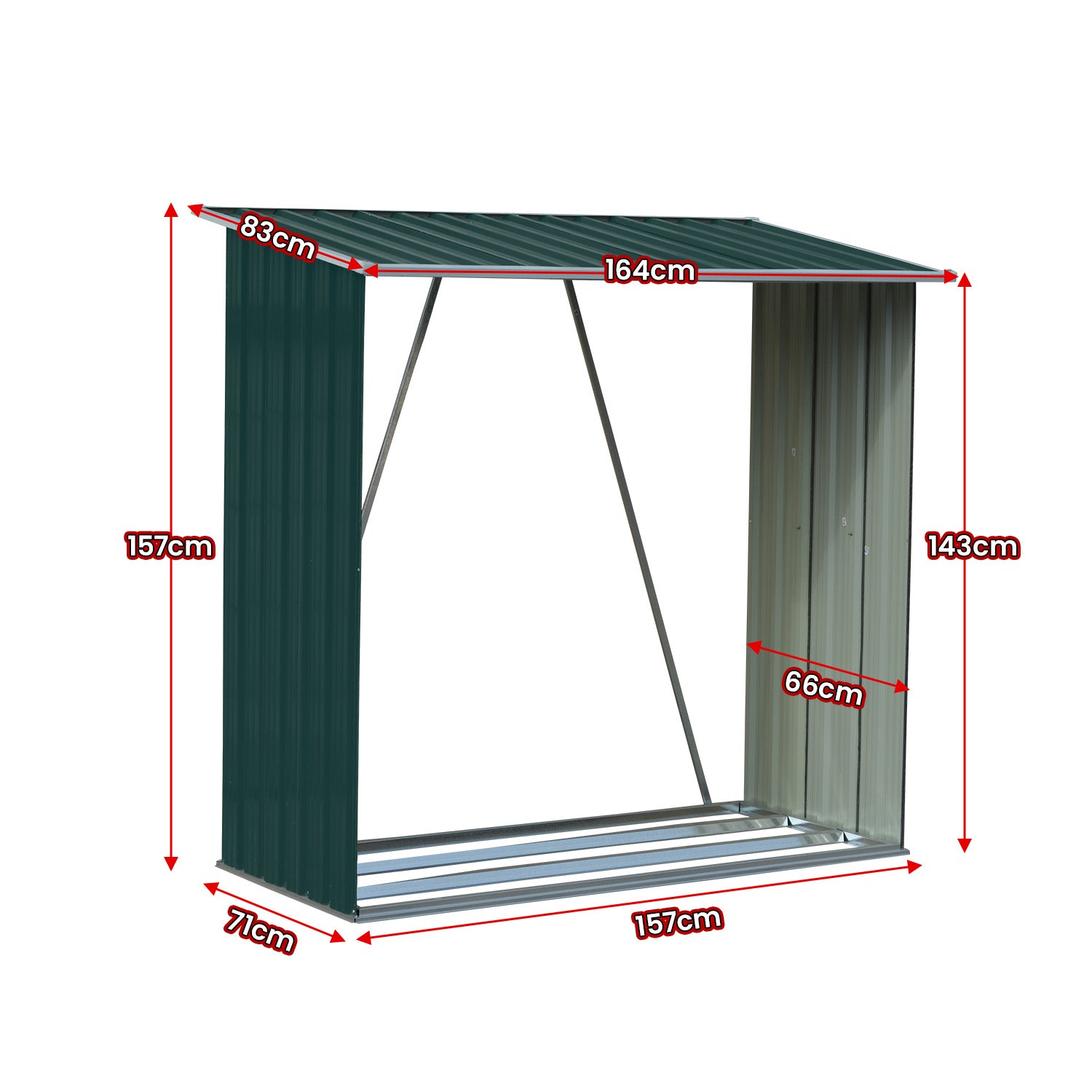 Wood Storage Shed Galvanized Steel - Green