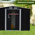 10x8ft Zinc Steel Garden Shed with Open Storage - Black