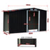 Garden Shed with Semi-Close Storage 4*8FT - Black