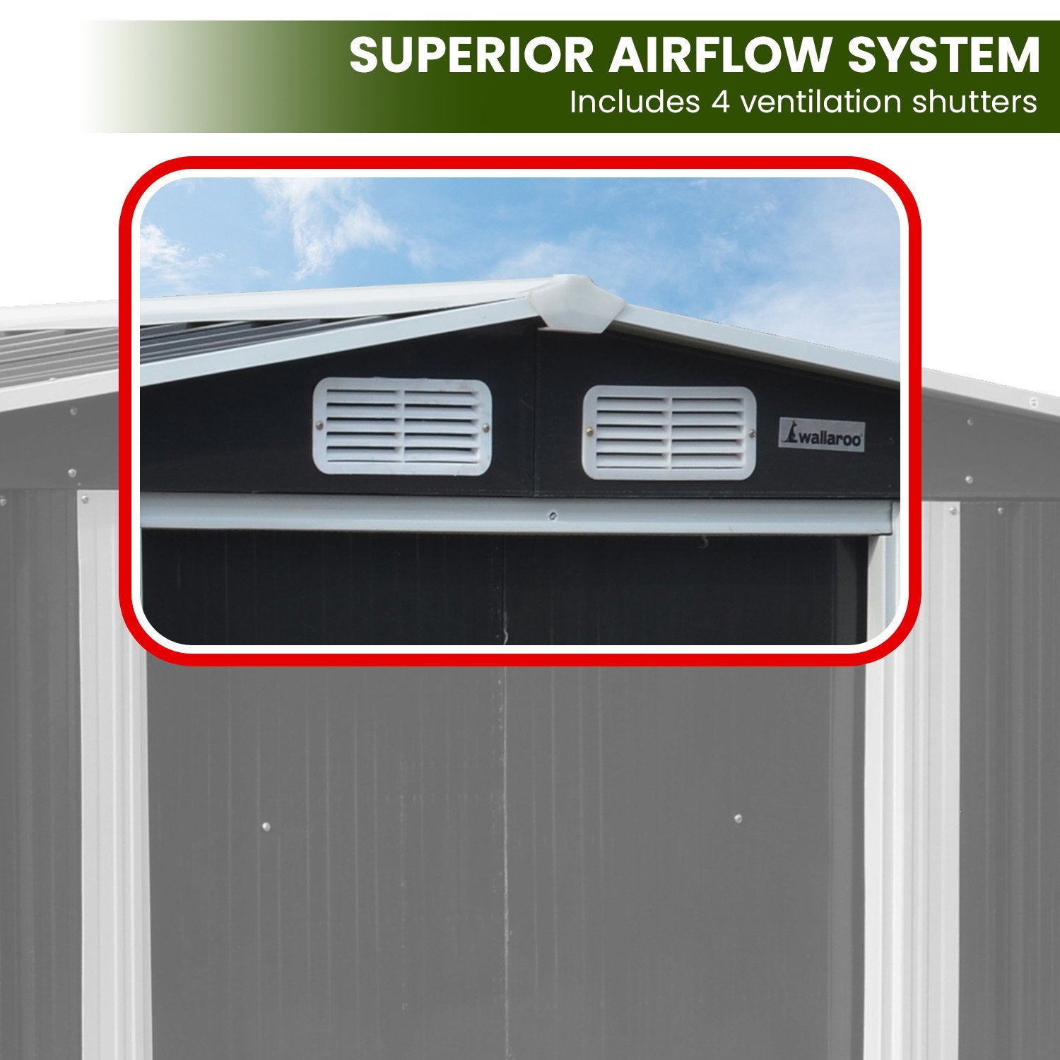 Garden Shed with Semi-Close Storage 4*8FT - Black